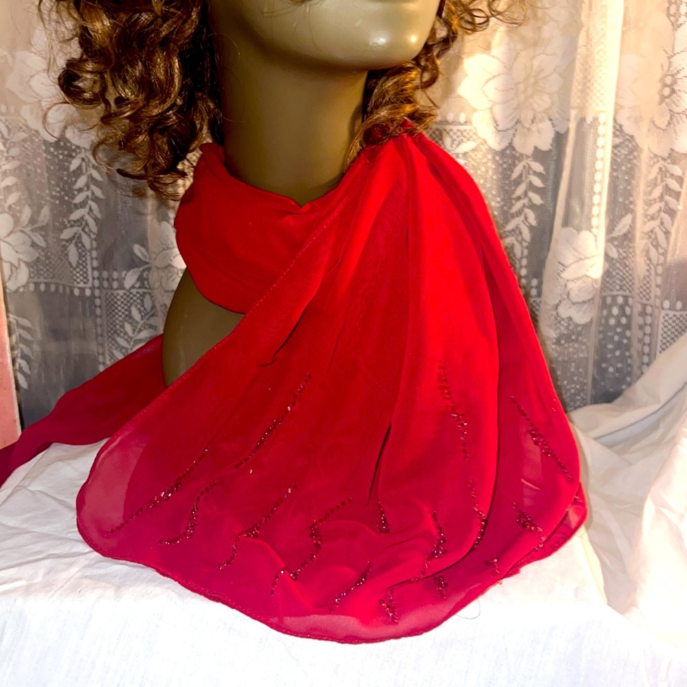 Cabernet Chiffon Beaded Shall